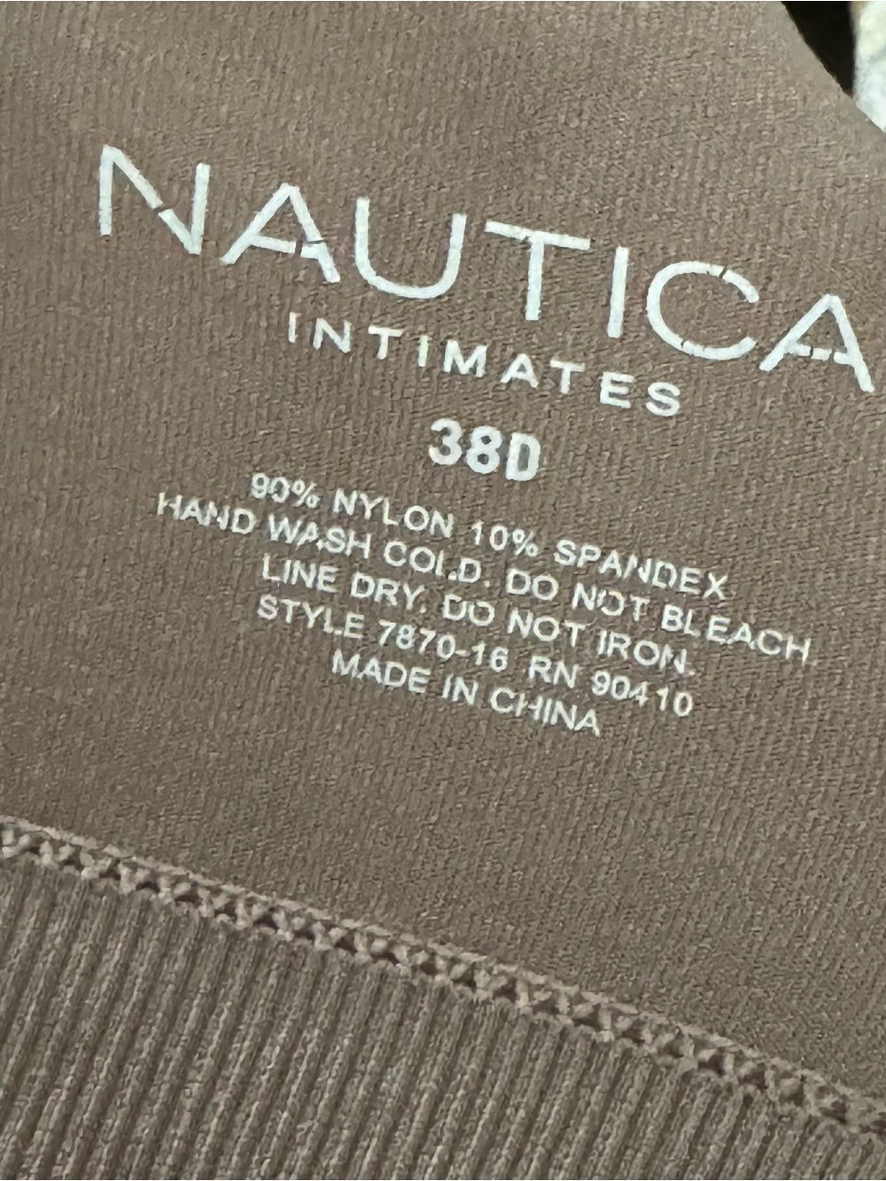 Nautica Intimates Ribbed Bra Size 38D Nude Beige Casual Sporty - Picture 3 of 3